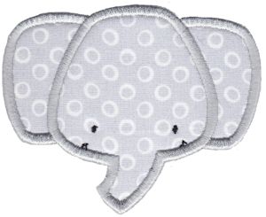 Elephant Face Applique