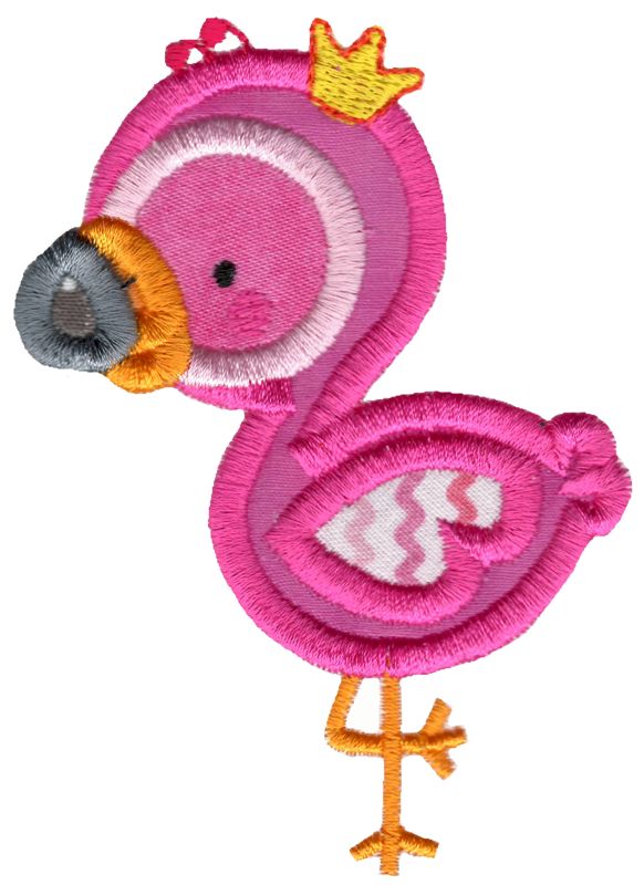 Princess Flamingo Applique Side