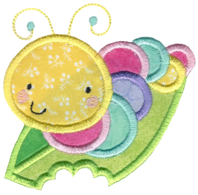 Applique Caterpillar On A Leaf