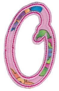Curly Girl Alphabet Applique 0