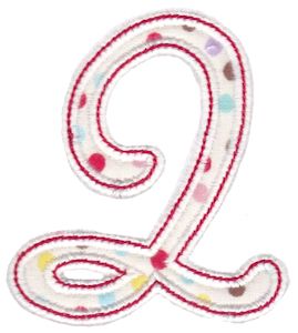 Curly Girl Alphabet Applique 2
