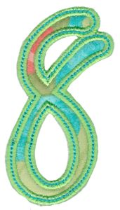 Curly Girl Alphabet Applique 8