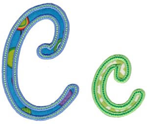 Curly Girl Alphabet Applique C