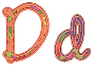 Curly Girl Alphabet Applique D