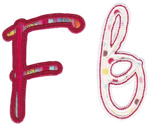 Curly Girl Alphabet Applique F