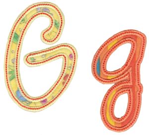 Curly Girl Alphabet Applique G