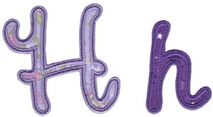 Curly Girl Alphabet Applique H
