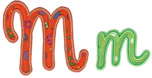 Curly Girl Alphabet Applique M