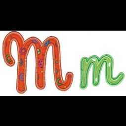 Curly Girl Alphabet Applique M