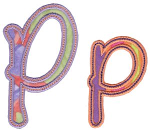 Curly Girl Alphabet Applique P