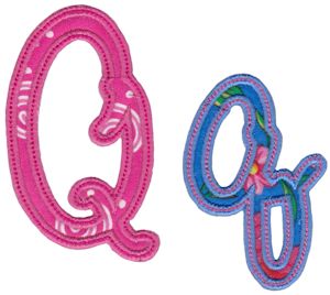 Curly Girl Alphabet Applique Q