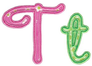 Curly Girl Alphabet Applique T