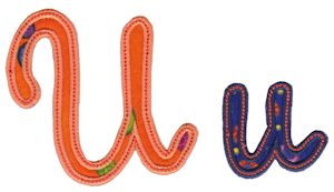 Curly Girl Alphabet Applique U