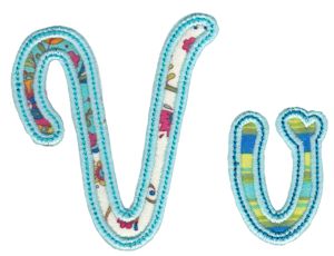 Curly Girl Alphabet Applique V
