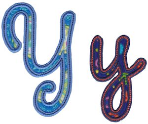 Curly Girl Alphabet Applique Y