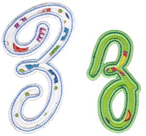 Curly Girl Alphabet Applique Z