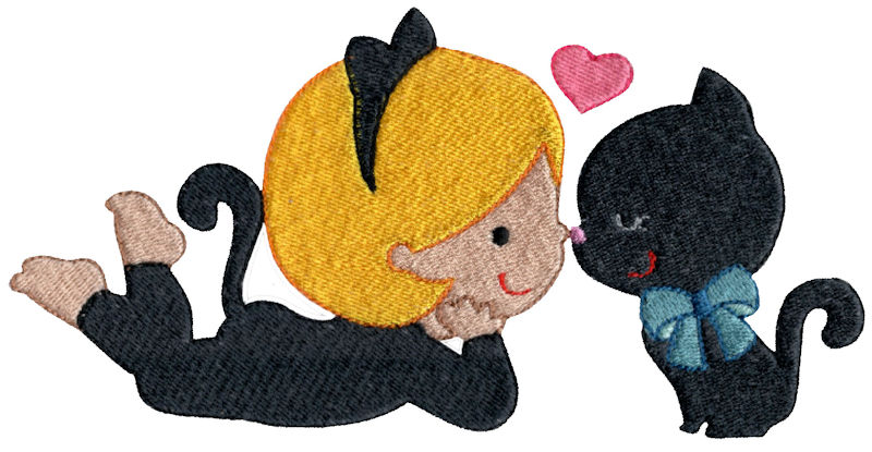 Cat Girl And Black Cat