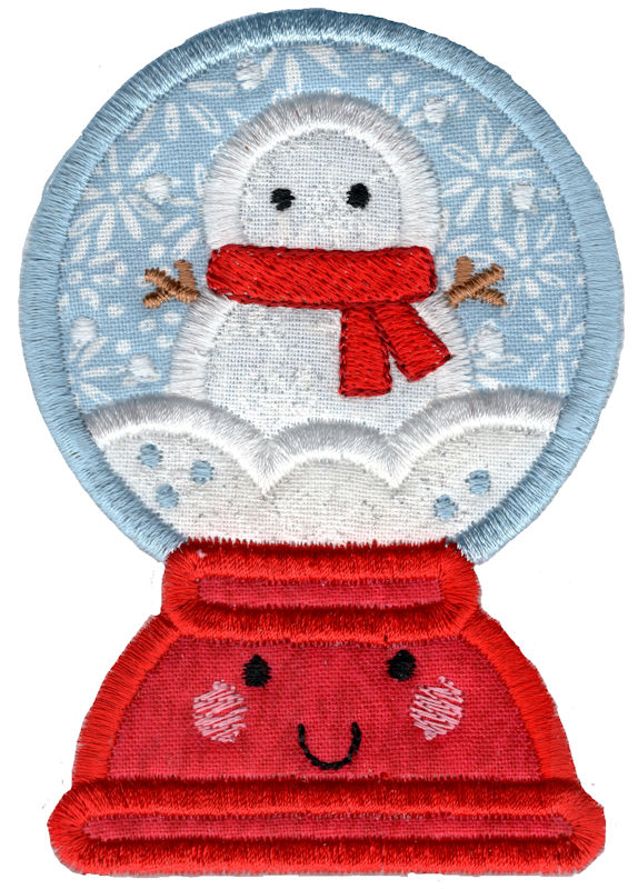 Applique Snowman Snow Globe