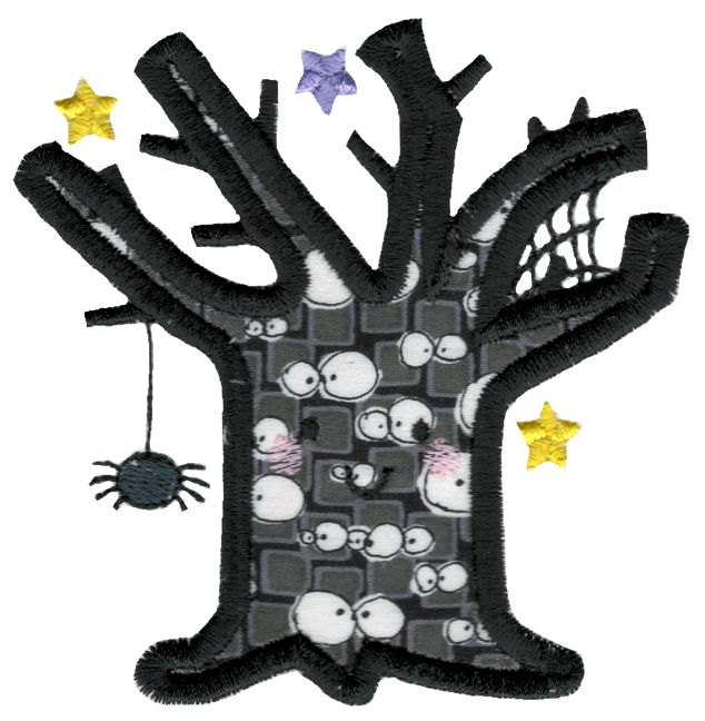 Applique Spooky Tree