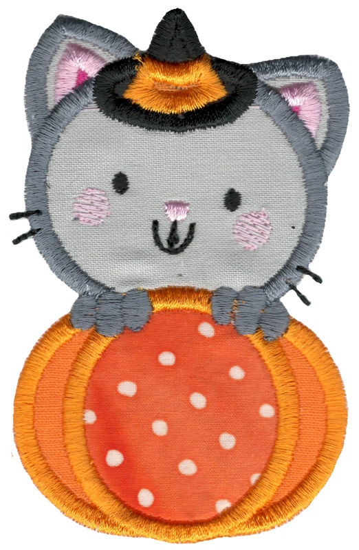 Applique Cat and Pumpkin