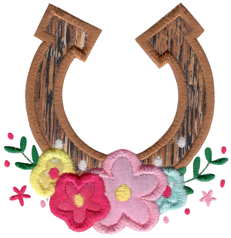 Applique Floral Horseshoe