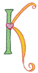 Dangles Capitals Alphabet K