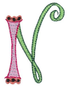 Dangles Capitals Alphabet N