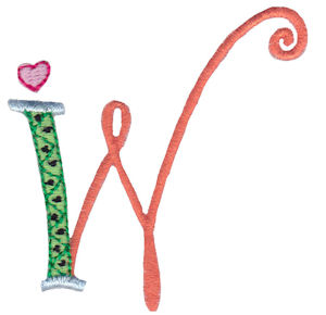 Dangles Capitals Alphabet W