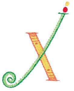 Dangles Capitals Alphabet X