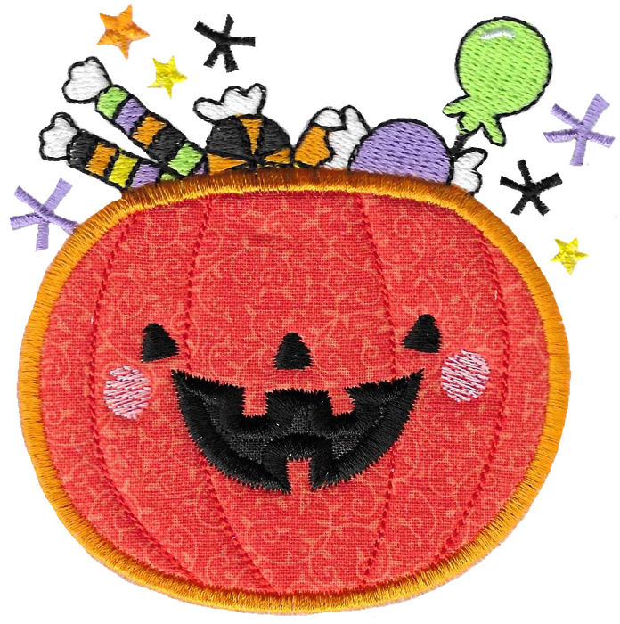 Candy Filled Jack-O-Lantern Applique