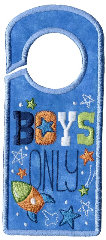 Boys Only Door Hanger