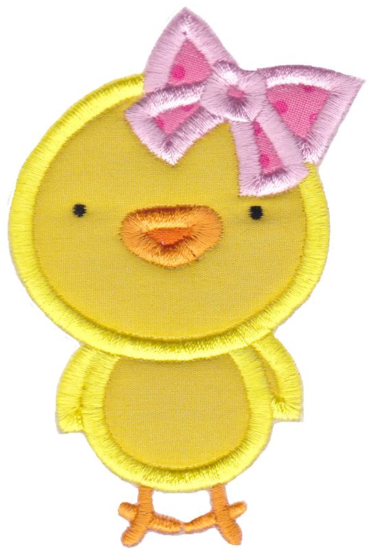 Girl Easter Chick Applique