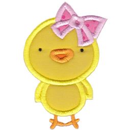 Girl Easter Chick Applique