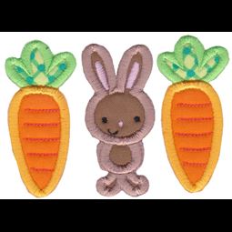Carrots and Bunny Trio Applique