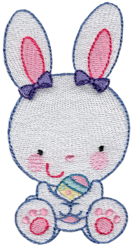 Girl Bunny Holding Easter Egg