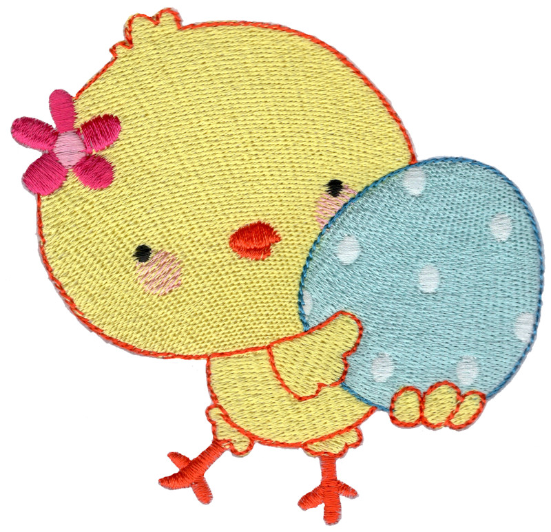 Girl Chick Holding Easter Egg