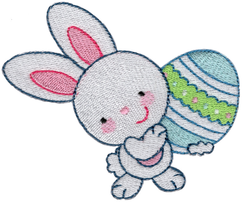 Bunny Holding Easter Egg