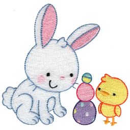 Easter Eggs Bunny and Chick