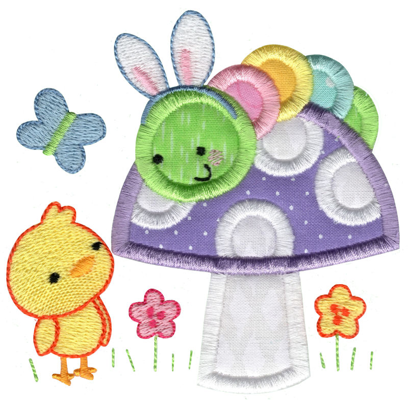 Chick and Caterpillar Applique