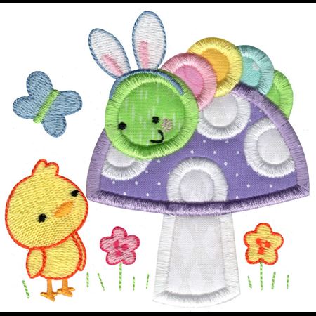 Chick and Caterpillar Applique
