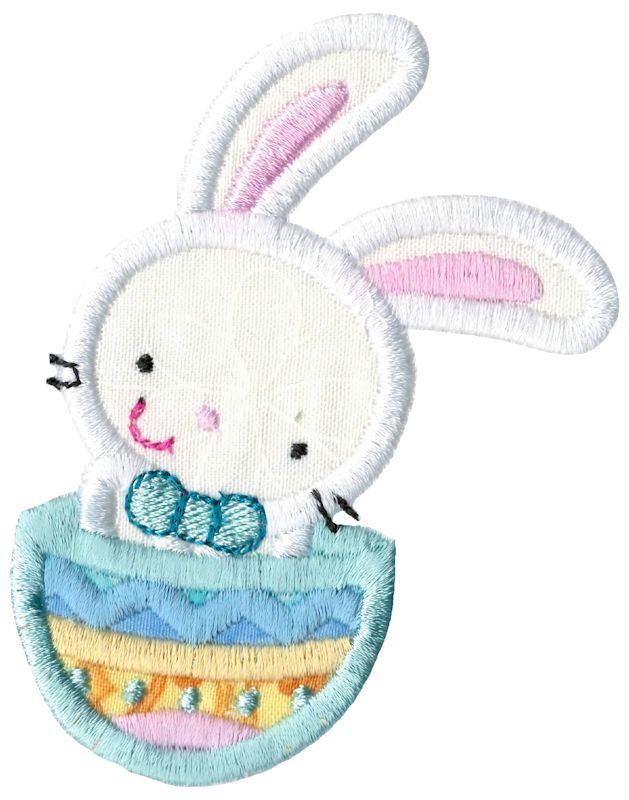 Easter Bunny In Easter Egg Applique