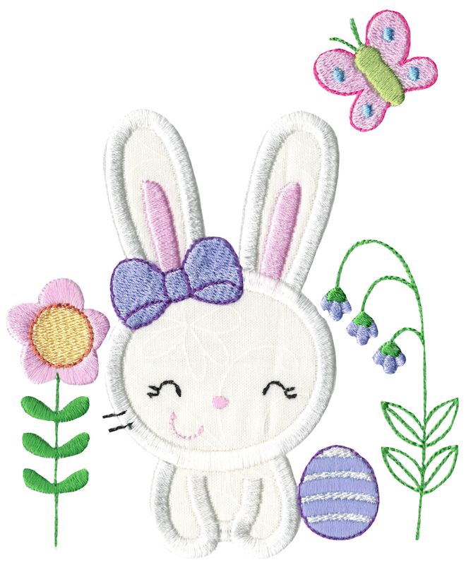 Easter Bunny Garden Applique