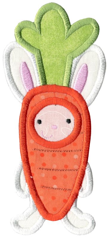Easter Bunny In Carrot Costume Applique