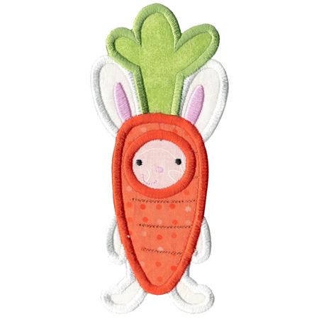Easter Bunny In Carrot Costume Applique