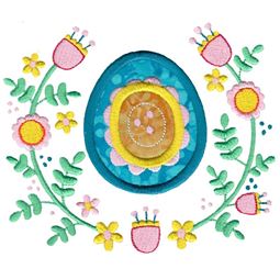 Modern Easter Egg Laurel Applique