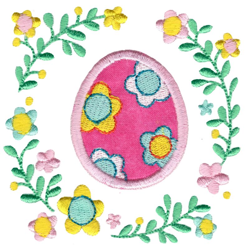 Flower Easter Egg Laurel Applique