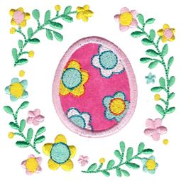 Flower Easter Egg Laurel Applique