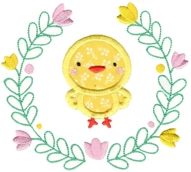 Chicken Laurel Applique