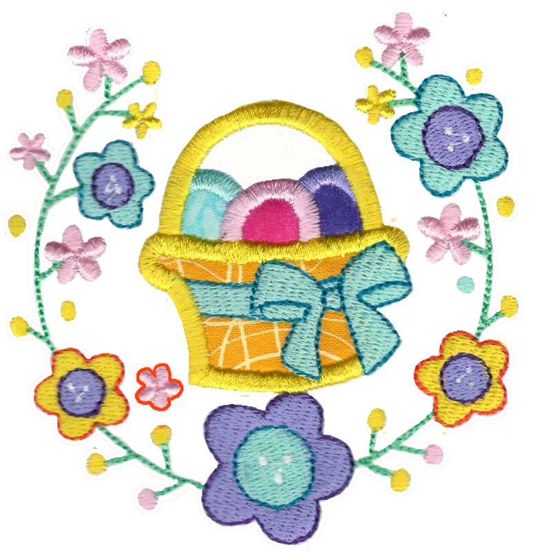 Easter Basket Laurel Applique