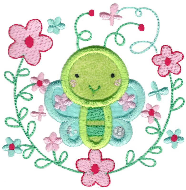 Butterfly Laurel Applique